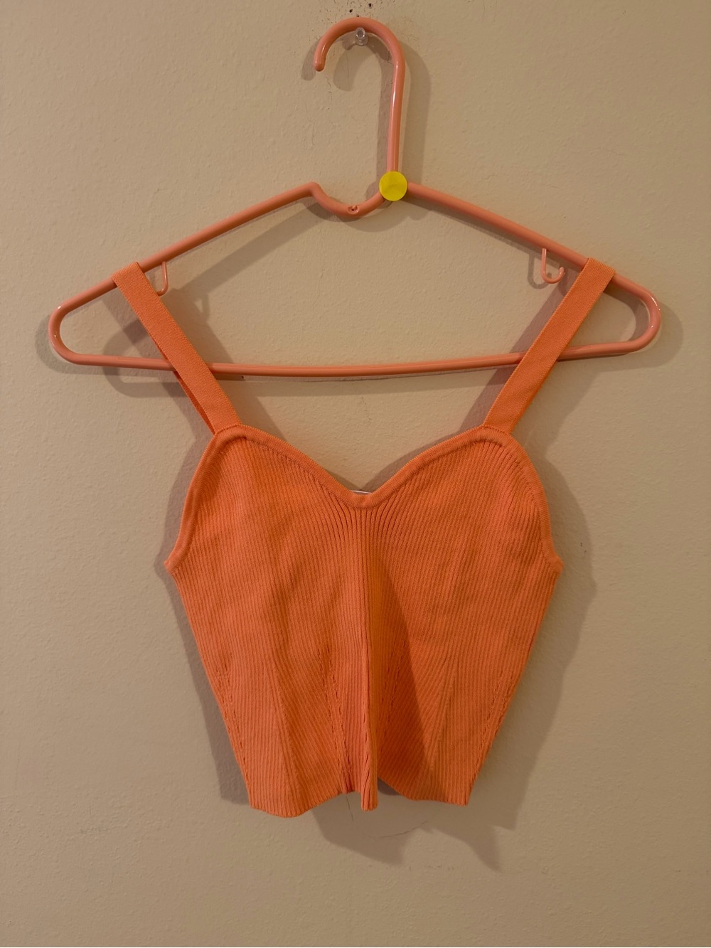 Altar'd State Coral Ribbed Sweetheart Tank
